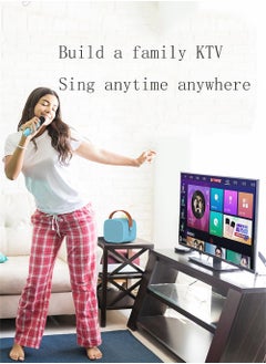 KASTWAVE Wireless Bluetooth Speaker Set, Karaoke Machine for Kids Adults, Portable Handheld Bluetooth Karaoke Machine with 2 Microphones for Kids Adults Home Party Birthday (Blue)  - Image 3