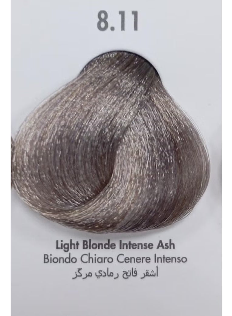 VIZO PROFESSIONAL Vizo Permanent Hair Color Cream Light Blonde Intense Ash 8.11 120ml - Image 2