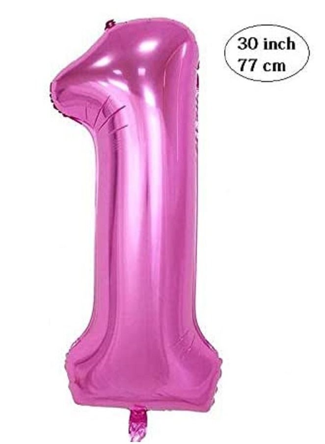 5 قطع/ مجموعة من بالونات فويل مملوءة بالهيليوم للاحتفال بعيد الميلاد الاول للطفل والاحتفال السنوي للبنات وتزيين الحائط وحفل استقبال المولود - (لون بينك) - Image 3