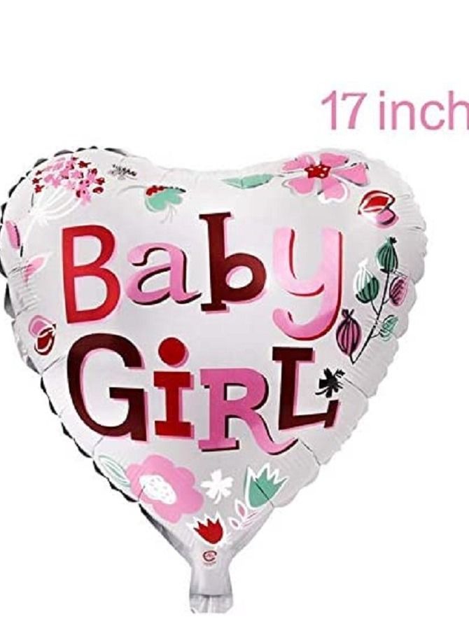 5 قطع/ مجموعة من بالونات فويل مملوءة بالهيليوم للاحتفال بعيد الميلاد الاول للطفل والاحتفال السنوي للبنات وتزيين الحائط وحفل استقبال المولود - (لون بينك) - Image 5