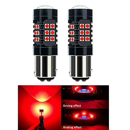Automaze 1157 LED Brake Light, BAY15D 2057 2357 7528 LED Bulbs, Brightness Tail Brake Lights 12-24V, LED Replacement Bulb for Reverse Trunk Cargo 3rd Brake Light, Pack of 2 (Red) - Image 2