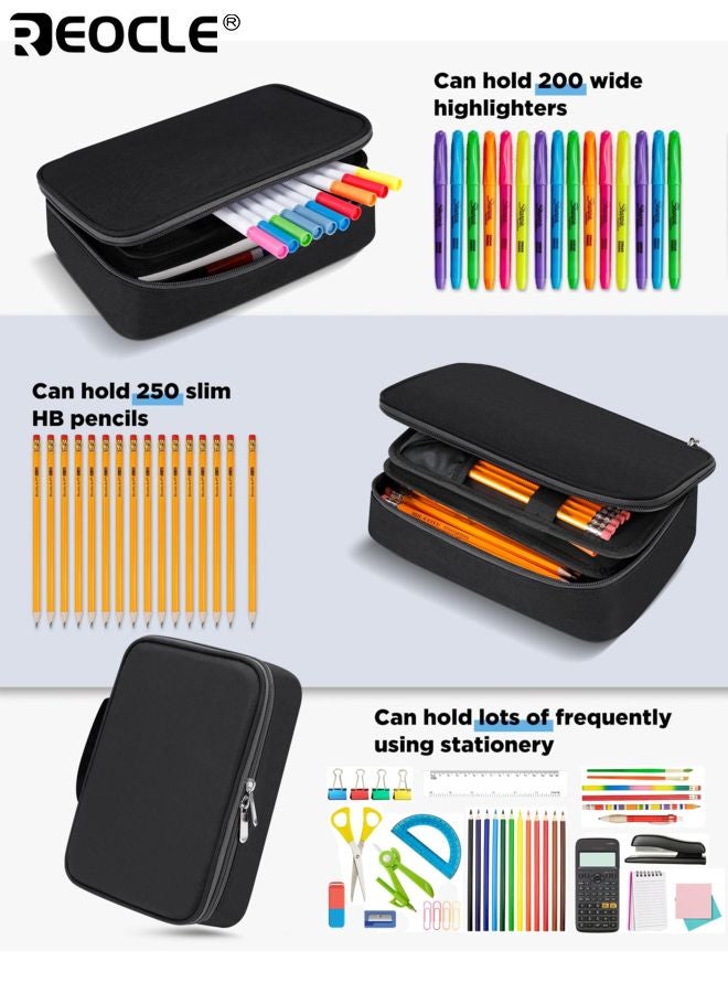 ريوكل حافظة أقلام كبيرة السعة بتصميم متعدد الأقسام وطراز بسيط - منظّم أدوات مكتبية متين لتخزين مستلزمات المدرسة والمكتب والفن - Image 3