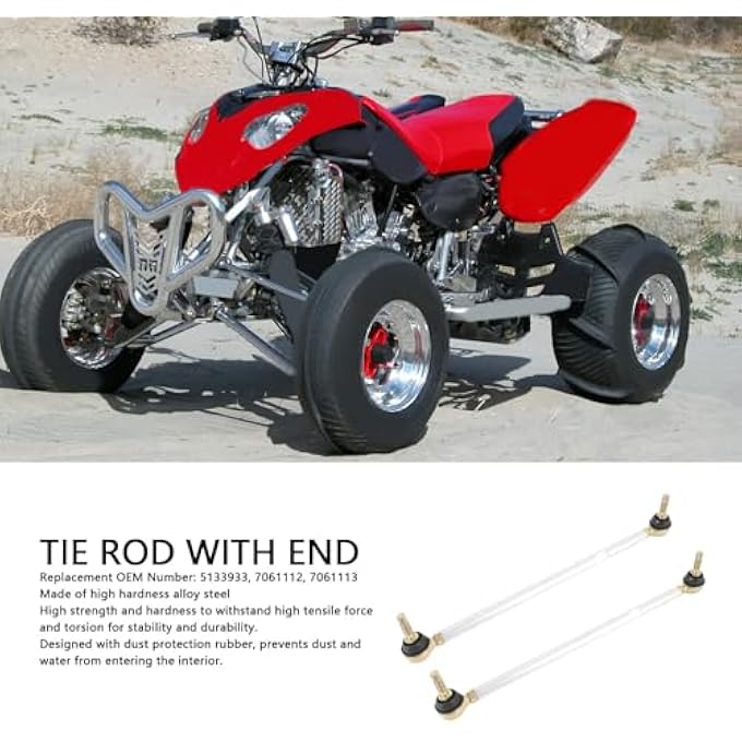 Luocute 2 Sets Steering Tie Rod Kit Automotive Replacement Tie Rod Ends With Ends Alloy Steel Improve Riding Stability Replacement For 500 20032006 - Image 3