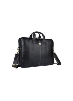 HAMMONDS FLYCATCHER HAMMONDS FLYCATCHER Genuine Leather Office Bag for Men - 15.6 Inch Laptop Bag for Men, Professional Leather Bag for Men - Adjustable Straps and Multiple Compartments - 1 Year Warranty - Black  - Image 1