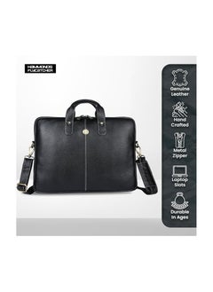 HAMMONDS FLYCATCHER HAMMONDS FLYCATCHER Genuine Leather Office Bag for Men - 15.6 Inch Laptop Bag for Men, Professional Leather Bag for Men - Adjustable Straps and Multiple Compartments - 1 Year Warranty - Black  - Image 3