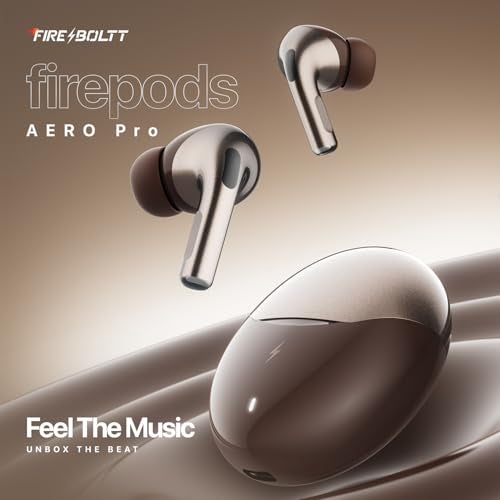 Fire-Boltt Aero TWS Earbuds Custom EQ, Wireless Bluetooth 5.4, Music & App Support, 50H Playtime, Fast Charging Case, 50ms Low Latency for Gaming, Touch Controls, IPX4 Waterproof, Clear Calls - Walnut - Image 2