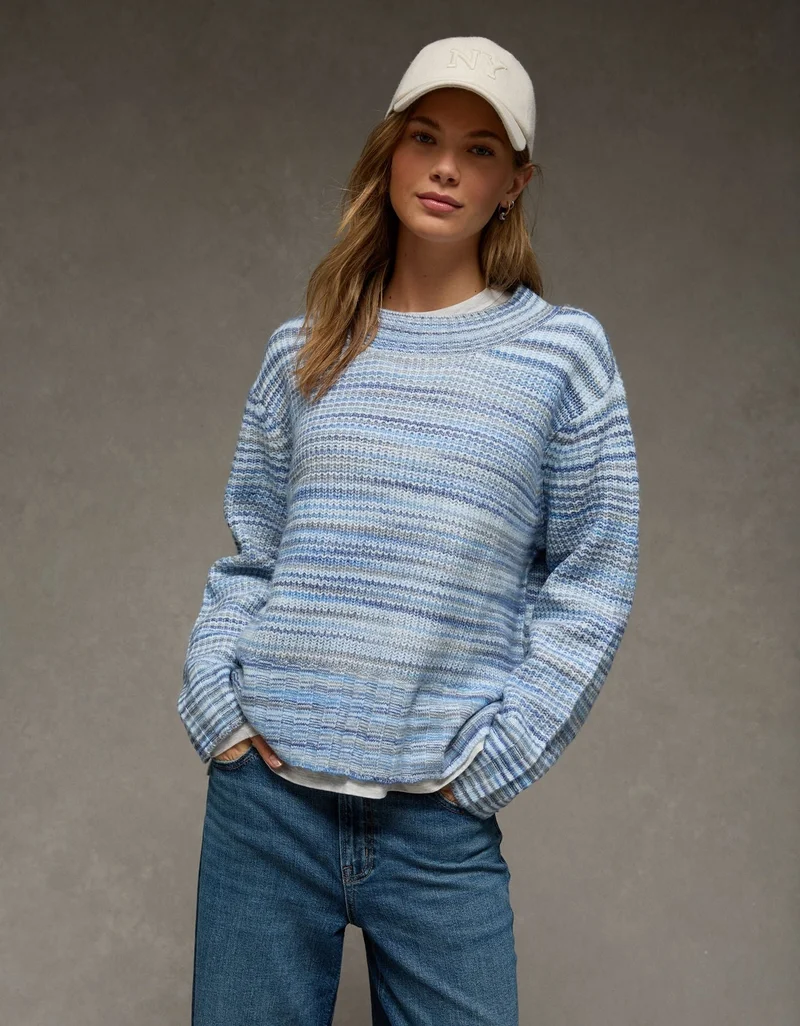 AE Oversized Faux Mohair Wide Cuff Sweater