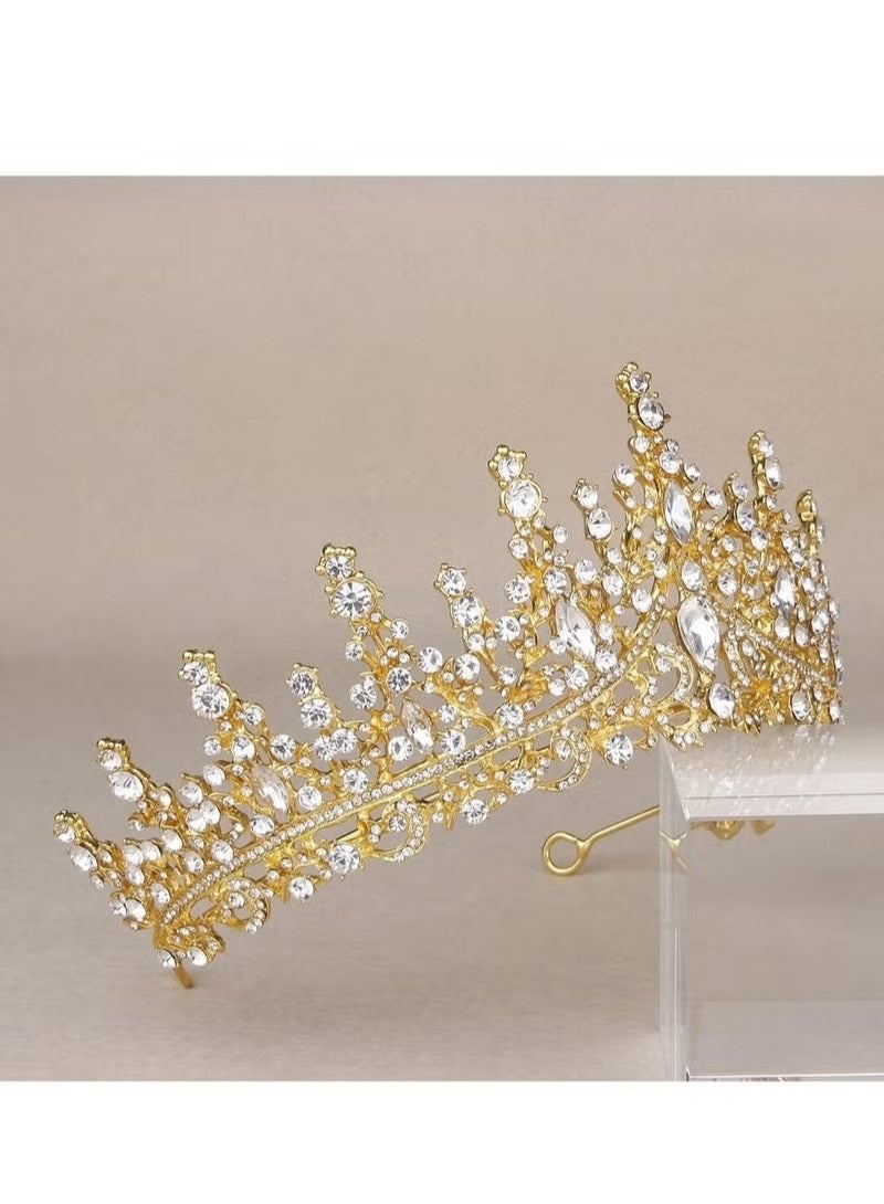 Gold Tiara for Women,Queen Crown Wedding Tiaras and Crown Princess Crown for Girl Birthday Party - Image 5