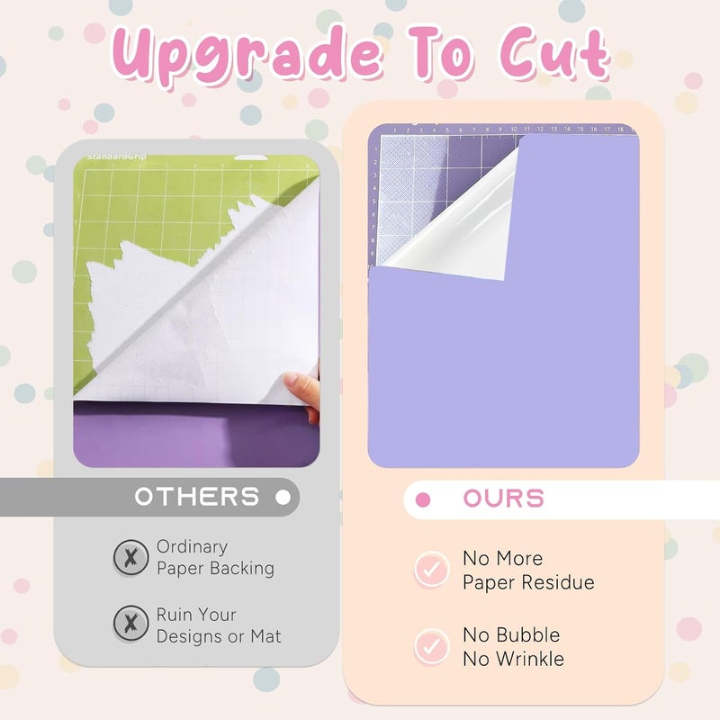 Tintnut Boho Permanent Vinyl - 8 Sheets 12"x10"Medium Purple Adhesive Vinyl Sheets Purple Self Sticker Water proofing Vinyl Compatible with Cricut Or Silhouette - Image 4