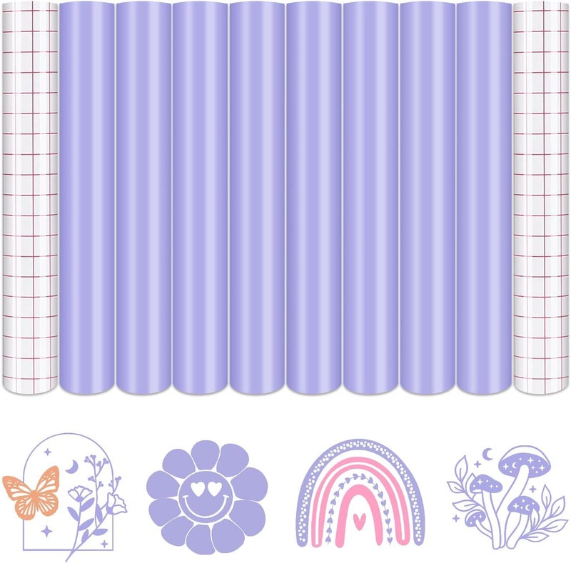 Tintnut Boho Permanent Vinyl - 8 Sheets 12"x10"Medium Purple Adhesive Vinyl Sheets Purple Self Sticker Water proofing Vinyl Compatible with Cricut Or Silhouette - Image 1