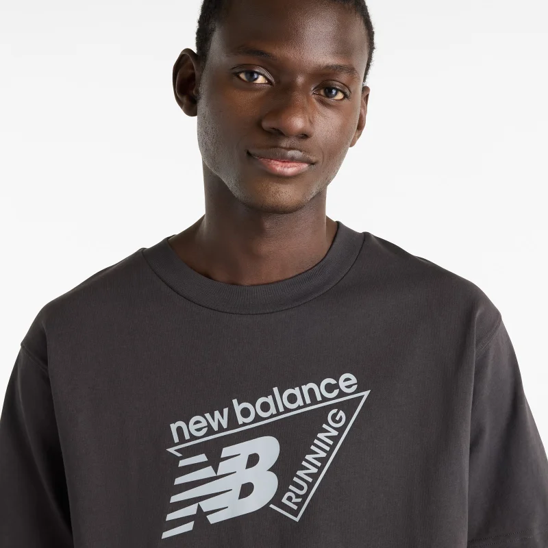 New Balance Black Cement Men's Classic Tri-Logo T-shirt for Men | Best Price UAE