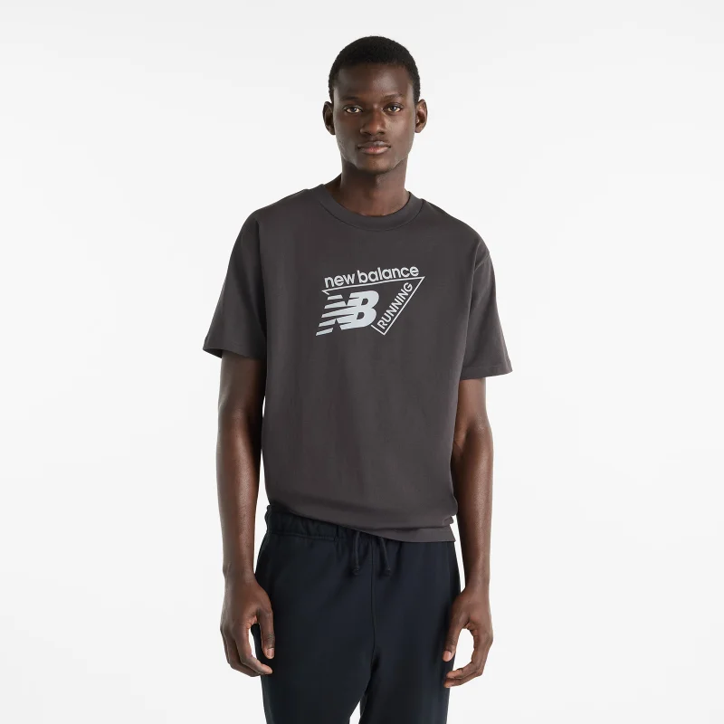 New Balance Black Cement Men's Classic Tri-Logo T-shirt for Men | Best Price UAE
