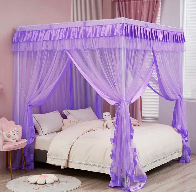 Mengersi Canopy Bed Curtains Full Size For Boys Girls Bed Drapes Bed Canopy Princess Bed Drapes Bedroom Decoration(Purple) - Image 2