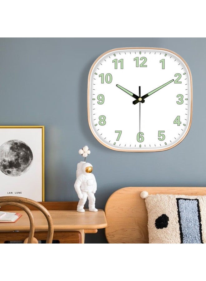 Peng Chuang Pengchuang Square Swiss Movement Luminous Wall Clock For Home Living Room Bedroom Decor Simple Quartz Wall Clock - Image 1