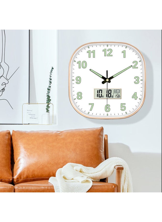 Peng Chuang Pengchuang Square Swiss Movement Luminous Wall Clock For Home Living Room Bedroom Decor Simple Quartz Wall Clock - Image 2