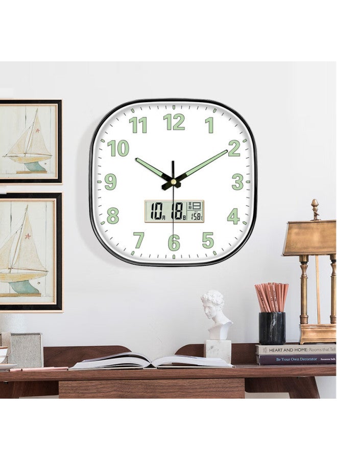 Peng Chuang Pengchuang Square Swiss Movement Luminous Wall Clock For Home Living Room Bedroom Decor Simple Quartz Wall Clock - Image 3
