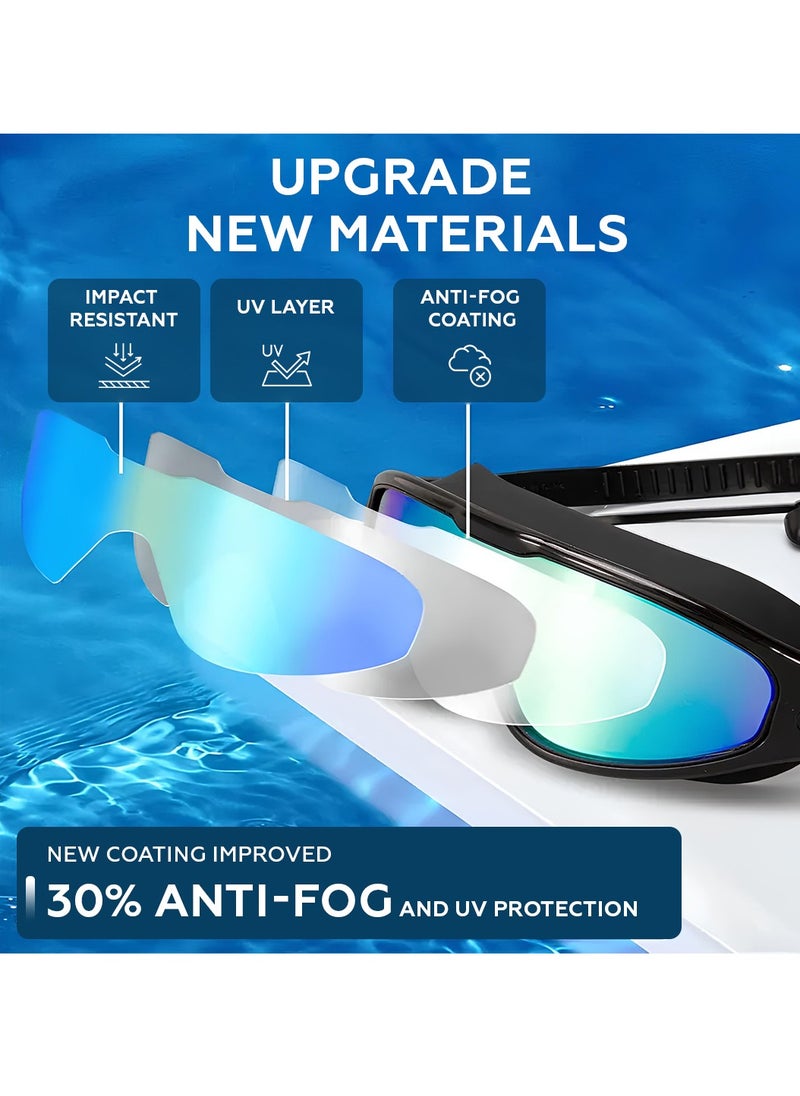 AMROAH - Swim Goggles Polarized Wide View Anti Fog UV Protection with Adjustable Strap, Leakproof Swimming Goggles No Leakage Clear Vision Easy for Adults Men Women Teenagers Open Water Pool - Image 1