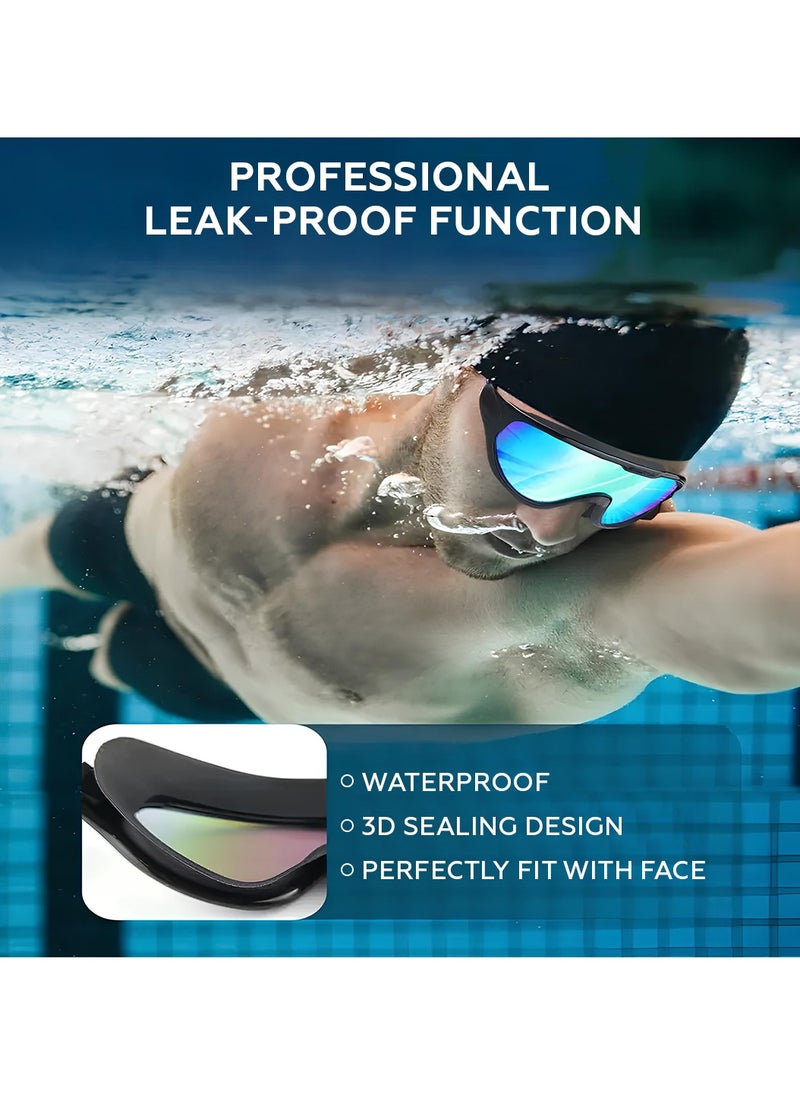 AMROAH - Swim Goggles Polarized Wide View Anti Fog UV Protection with Adjustable Strap, Leakproof Swimming Goggles No Leakage Clear Vision Easy for Adults Men Women Teenagers Open Water Pool - Image 1