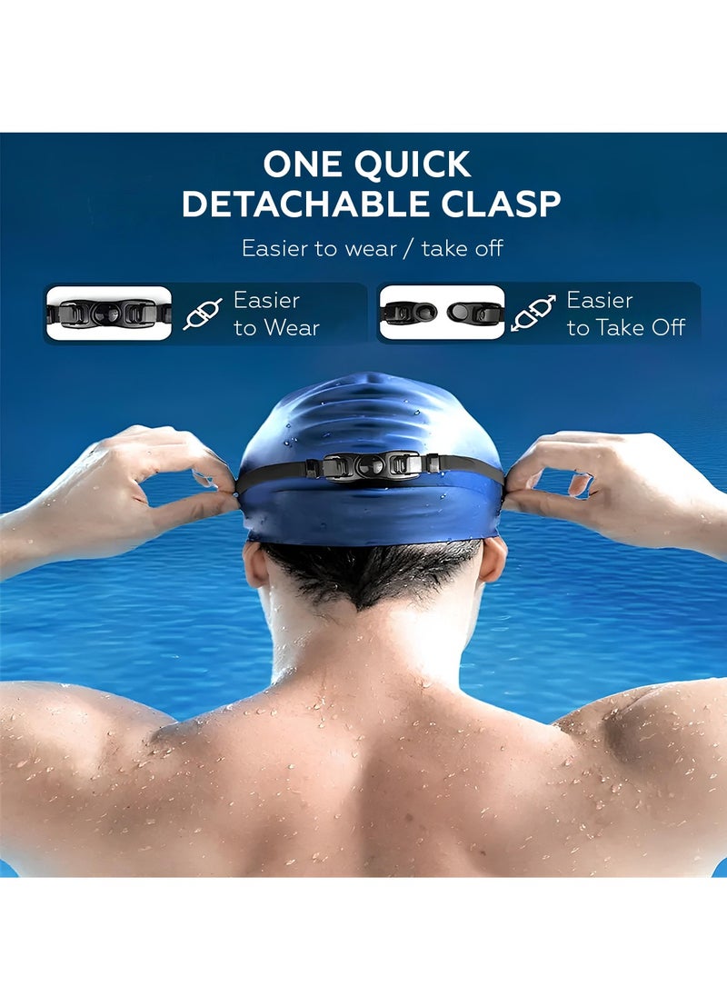 AMROAH - Swim Goggles Polarized Wide View Anti Fog UV Protection with Adjustable Strap, Leakproof Swimming Goggles No Leakage Clear Vision Easy for Adults Men Women Teenagers Open Water Pool - Image 1