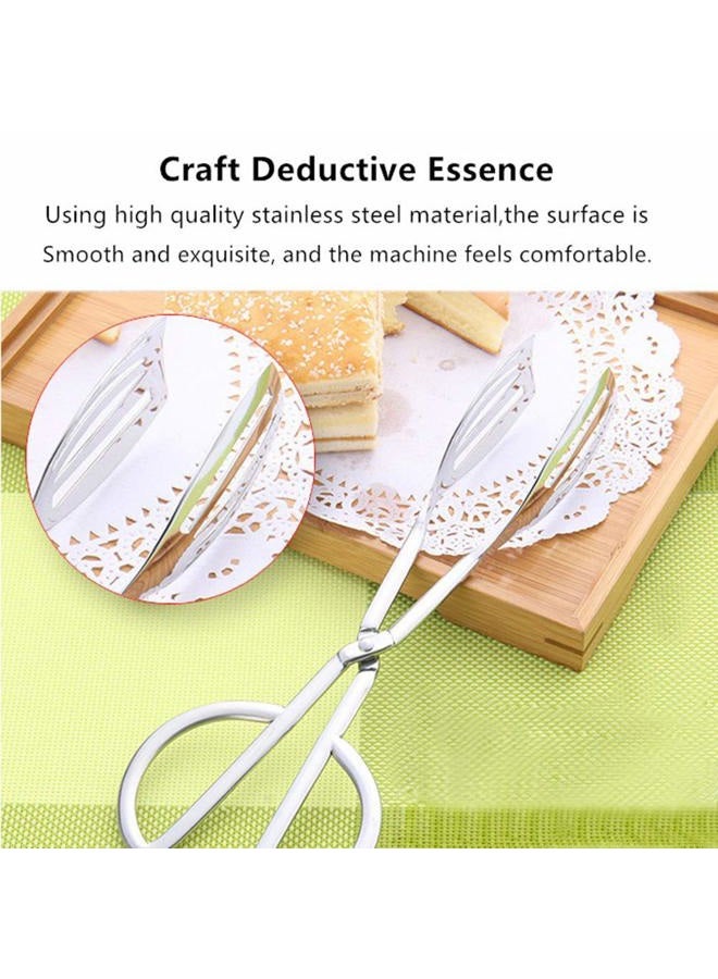TOONEV Buffet Tongs Salad Tongs Food Tongs Desserts Tongs Kitchen Tongs Stainless Steel Catering Serving Tongs Cake Tongs Bread Tongs (Set of 2，10.3”） - Image 5