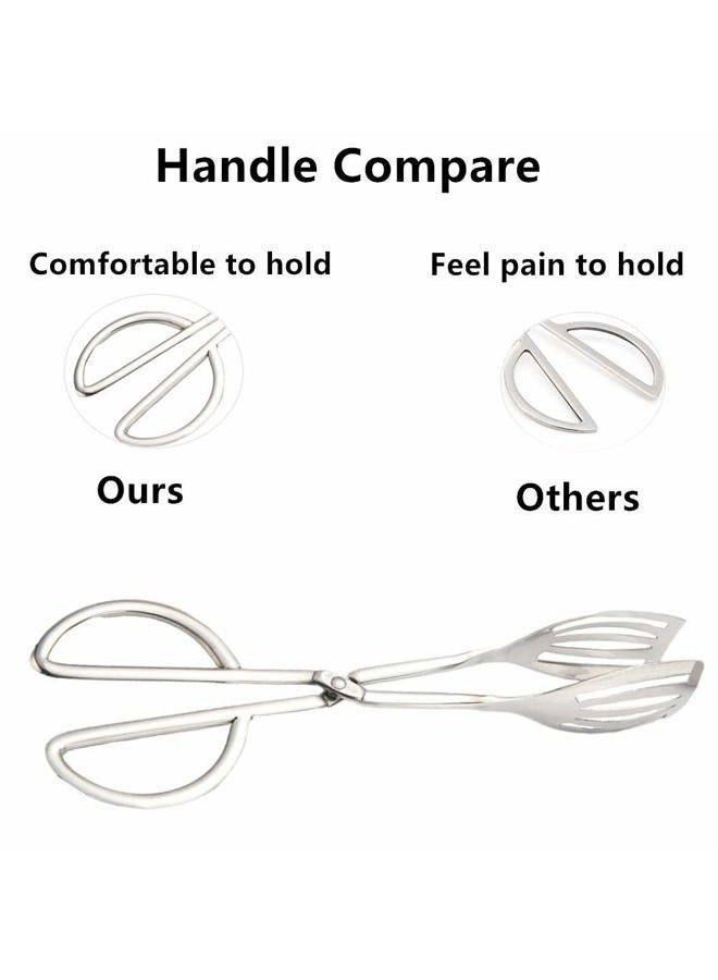 TOONEV Buffet Tongs Salad Tongs Food Tongs Desserts Tongs Kitchen Tongs Stainless Steel Catering Serving Tongs Cake Tongs Bread Tongs (Set of 2，10.3”） - Image 4