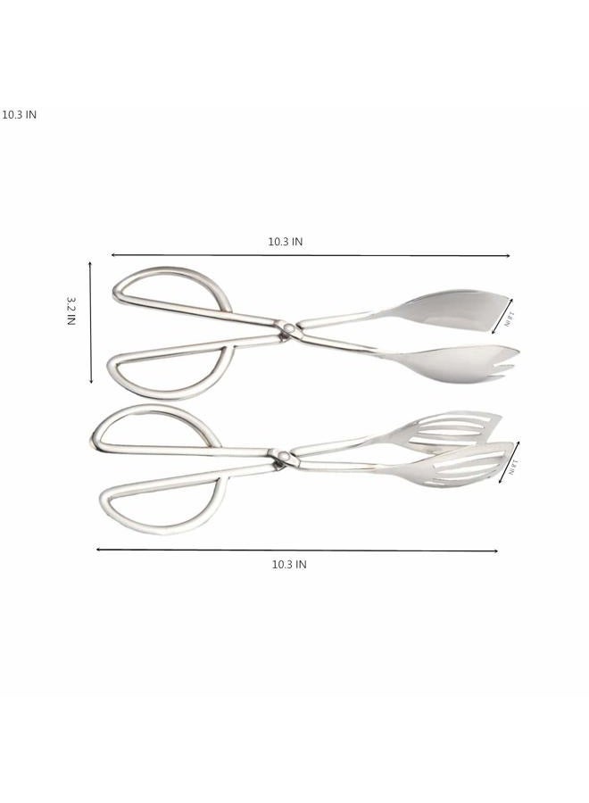 TOONEV Buffet Tongs Salad Tongs Food Tongs Desserts Tongs Kitchen Tongs Stainless Steel Catering Serving Tongs Cake Tongs Bread Tongs (Set of 2，10.3”） - Image 3