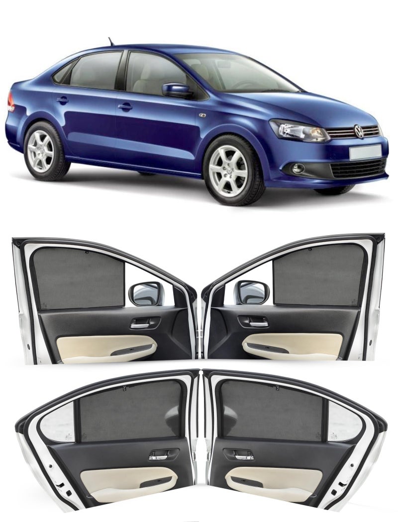 Autofact Car Sunshades for Volkswagen Vento, UV Protection, Useful Car Accessories, Custom fit Sun Shades for Side Windows, Set of 4 - Image 1