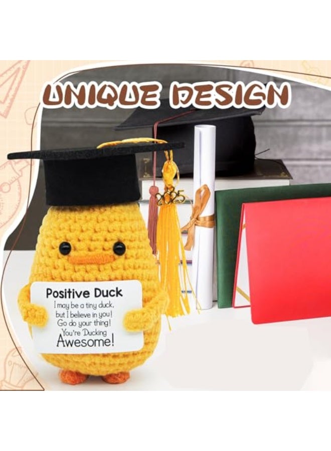 مجموعة هدايا التخرج دفعة 2025، بطة ملهمة إيجابية بقبعة وبطاقة تهنئة، دمية بطاطا محبوكة لطيفة، تذكار فريد، هدية مميزة للخريجين والأصدقاء - Image 5