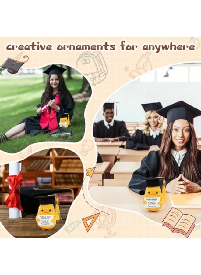 مجموعة هدايا التخرج دفعة 2025، بطة ملهمة إيجابية بقبعة وبطاقة تهنئة، دمية بطاطا محبوكة لطيفة، تذكار فريد، هدية مميزة للخريجين والأصدقاء - Image 4