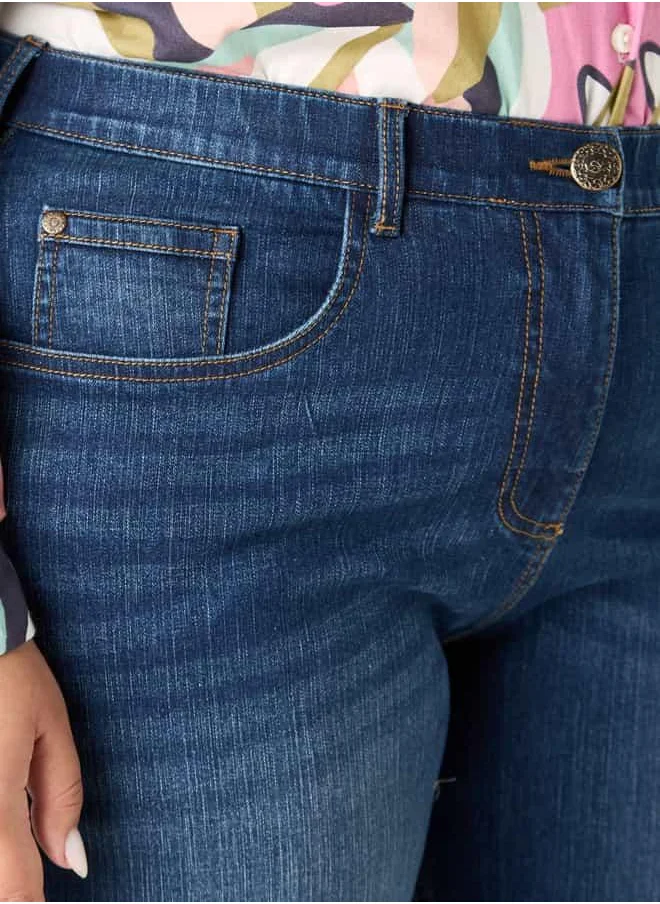Ulla Popken Plus Size Ulla Popken Regular Fit Jeans with Pockets