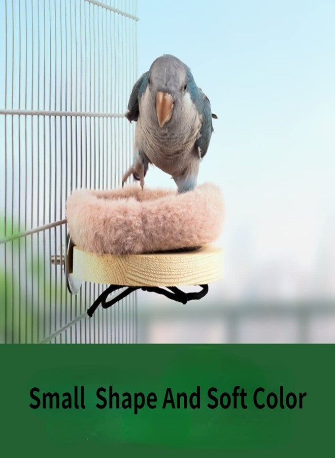Barn Eleven Bird Perch Stand Platform with Warm Cotton Cushion, Wood Parrot Perch for Pet Parakeet, Budgies, Conure, Lovebirds, Rat, Mouse Cage (Large, Pink) - Image 5