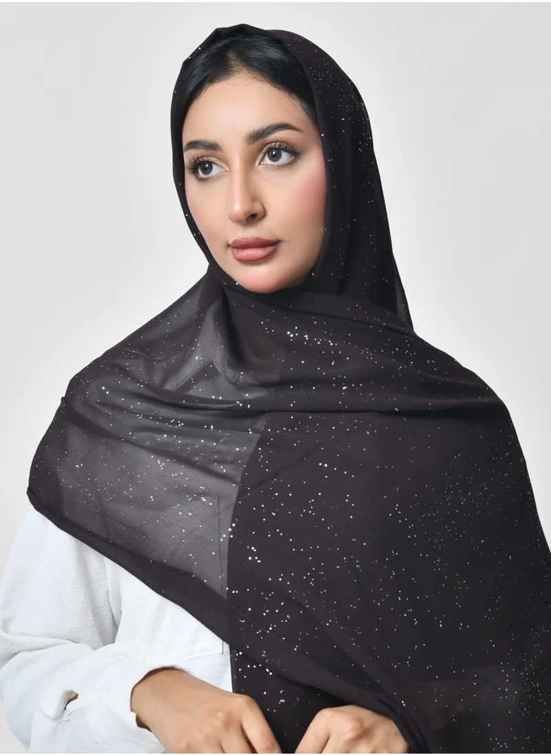 HAWRAA ABAYA A dark brown silk scarf is an ideal choice for your occasions