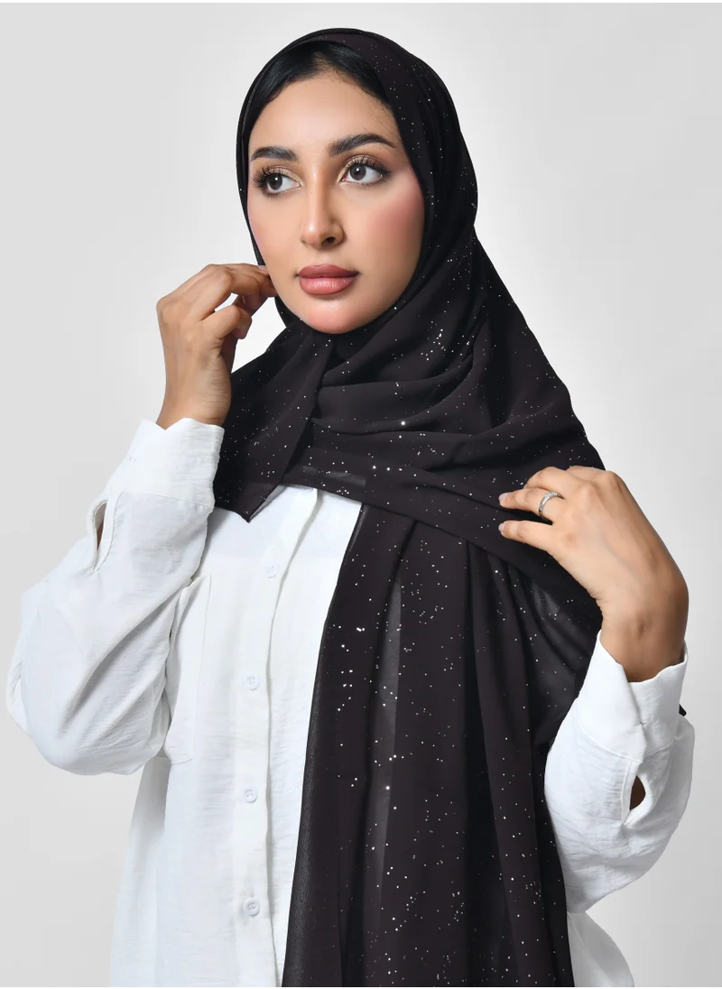 HAWRAA ABAYA A dark brown silk scarf is an ideal choice for your occasions