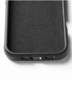 Mujjo Mujjo Shield Case for iPhone 16 Pro - Enhanced Impact Protection, Superior Durability, Premium European Leather, MagSafe-Compatible, Sustainable Design, Elegant - Black Color  - Image 5