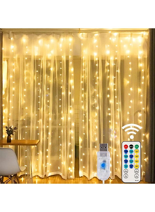 HOMESTAR Curtain Decoration String Light Flashing Led Usb Fairy with Wireless Remote Control - Warm White 3*3M - Image 1