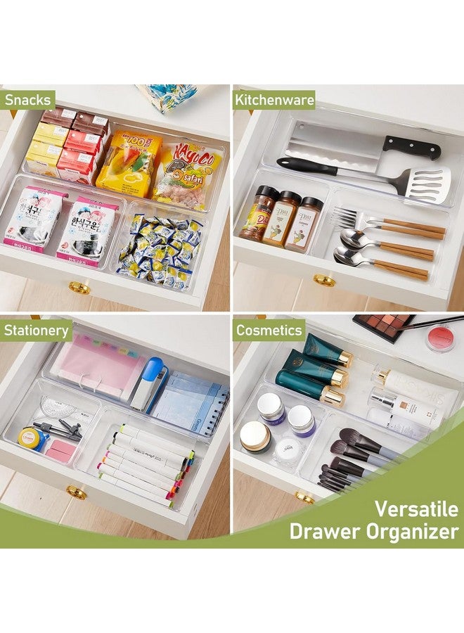 Kuber Industries Kuber Industries (6 Piece Set) Storage Organizer (3x9 Inch) Kitchen & Makeup Organizer Tray Set | Drawer Divider Tray | Multi-Purpose Desk Organizer | Stationery Organizer | Transparent  - Image 5