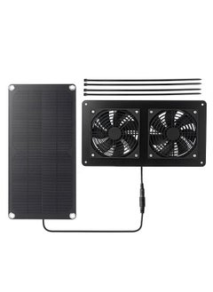 Solar Powered Dual Fan Panel Fan 10W Weatherproof solar panel kit  for Small Chicken Coops, Greenhouses, Sheds,Pet Houses, Window Exhaust
