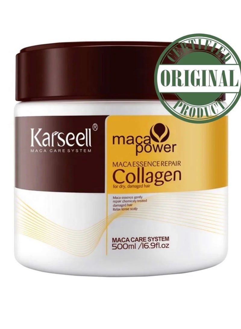 Karsaer Carsell Collagen Hair Treatment for Deep Moisturizing and Repairing Hair with Argan Oil and Collagen Hair Mask Essence for Dry Damaged Hair for All Hair Types 500ml - Image 1