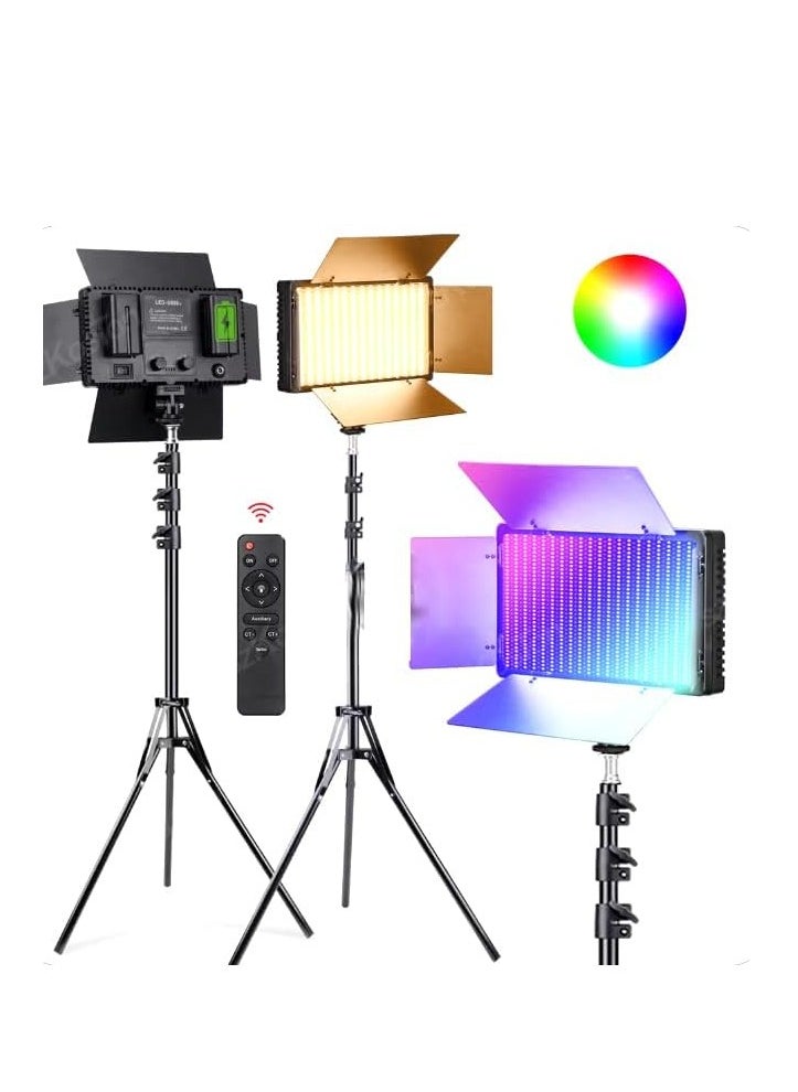 Generic 600 RGB LED Studio Video Light – 40W Full Color Output – AC/Battery Powered (Batteries Not Included) – 2m Tripod Stand – Remote Control – Ideal for Photography, Makeup & Filming  - Image 1