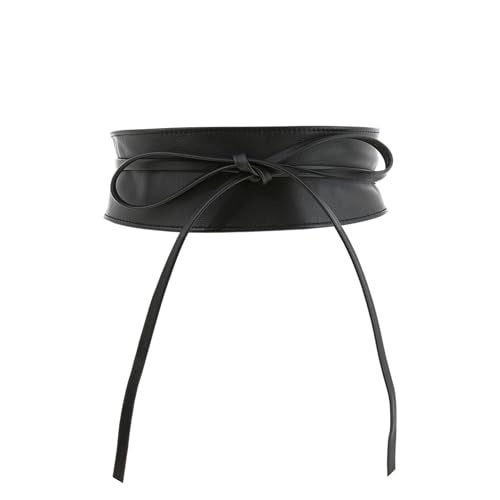 FASHIONGEN - Woman Italian leather Obi belt, CASSIANE - Black, L-XL - Image 1