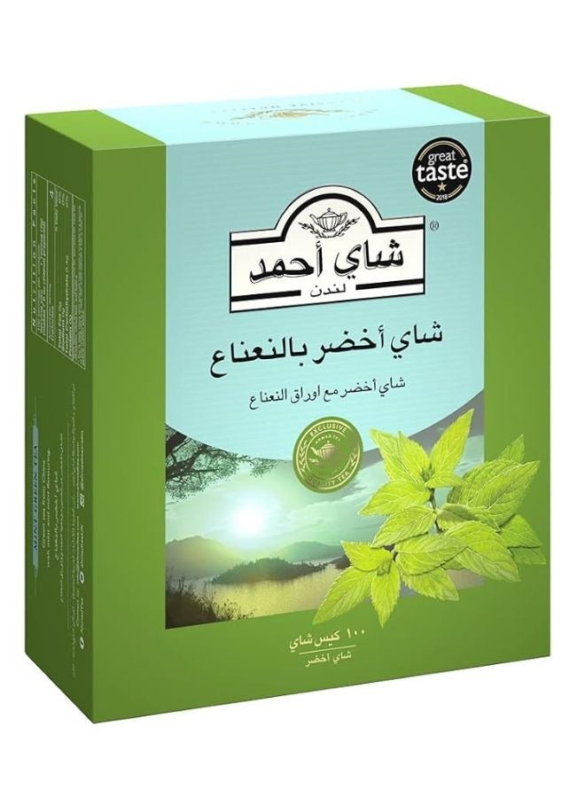 أحمد تي الشاي الأخضر بالنعناع (200جم) 100 كيس شاي