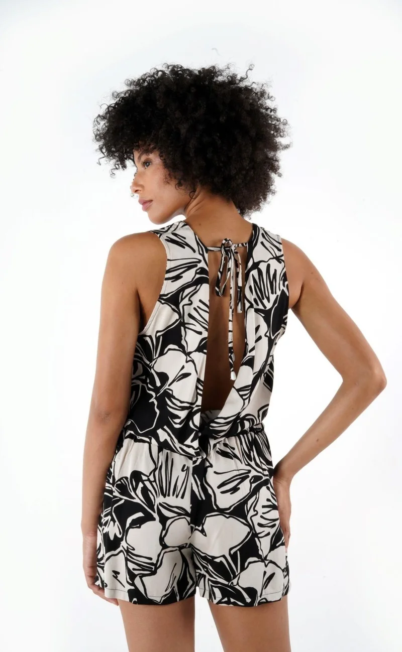 Alexander Gardi Sleeveless Backless Shorts Jumpsuit (B24-00218)