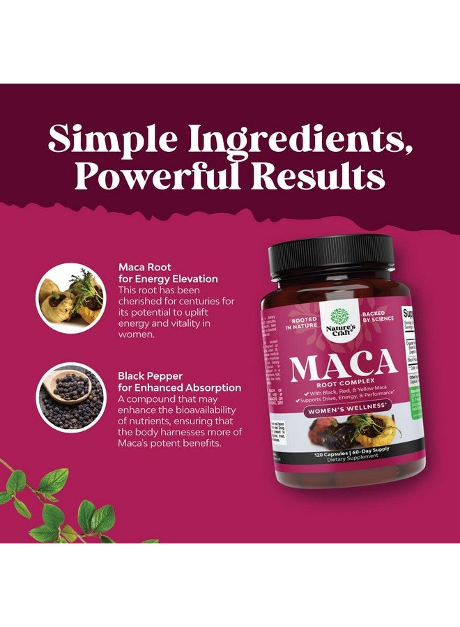 نايتشرز كرافت كبسولات جذر الماكا العضوية للنساء - مكمل عشبي قوي مع مزيج من جذر الماكا الأحمر والأصفر والأسود لتعزيز القدرة الجنسية للنساء - معتمد كنباتي خالٍ من الكائنات المعدلة وراثيًا وخالي من الغلوتين والألوان الاصطناعية - 120 كبسولة - Image 5