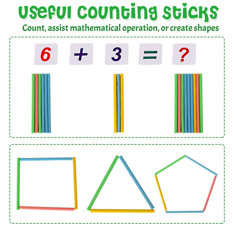 WOODMAM Wooden Abacus for Kids Math, Educational Counting Toy with Counting Sticks and Number Alphabet Cards, Preschool Learning Toys Gift for Boys Girls Age 3+ Years Old - Image 5