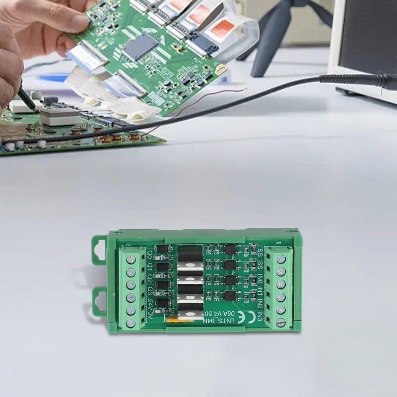 4 قناة وحدة تحكم PLC إخراج NPN 12V 24V DC لوحة مرحل صناعية باللون الأخضر - Image 5