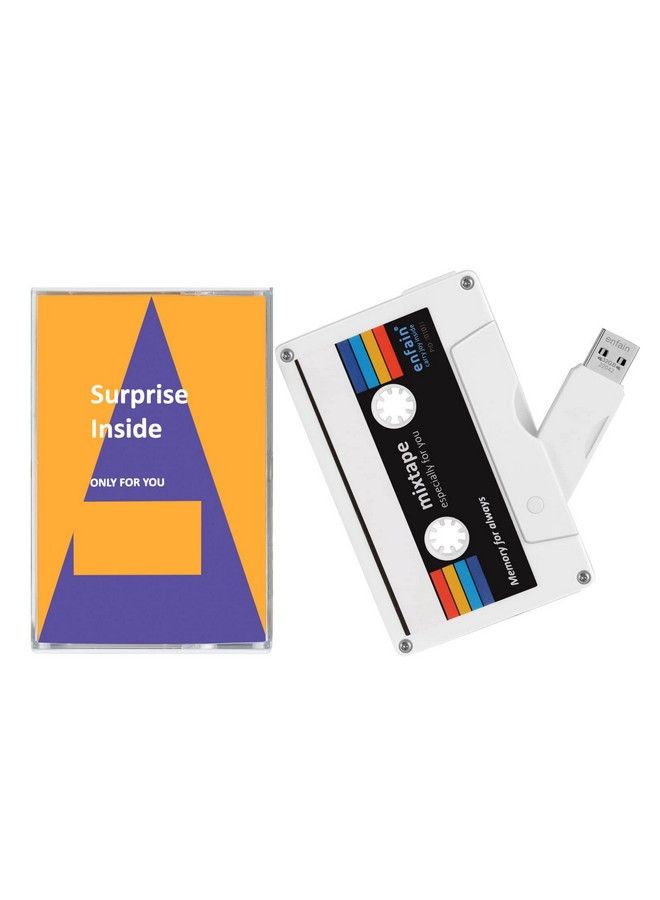 Enfain Surprise Mixtape Usb Flash Drives 1980 Cassette Retro Gift Thumb Drive For Birthday Anniversary Reunion Thanksgiving Day To Special Person (Usb 3.0 32Gb White)  - Image 1