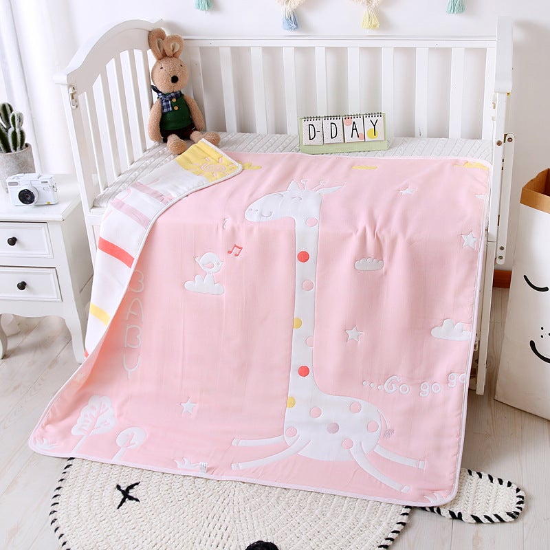 8-Layer Cotton Gauze Baby Bath Towel & Swaddle Blanket - Thickened for Autumn/Winter, Ideal for Air Conditioning and Kindergarten Naptime