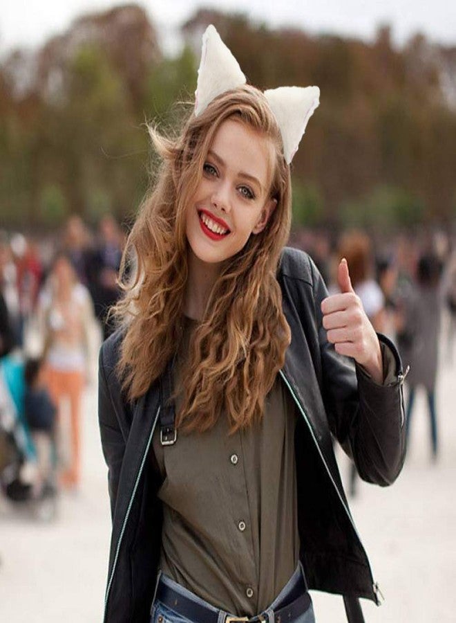 CBLUO Cat Ears Hair Clips Halloween Kitty Fox Ears Barrettes Women Furry Kitten Headpiece Hair Pins Cat Hairpin Headband Christmas Party Decoration Cosplay Costume Cute Hair Accessories Leopard with Pink - Image 3