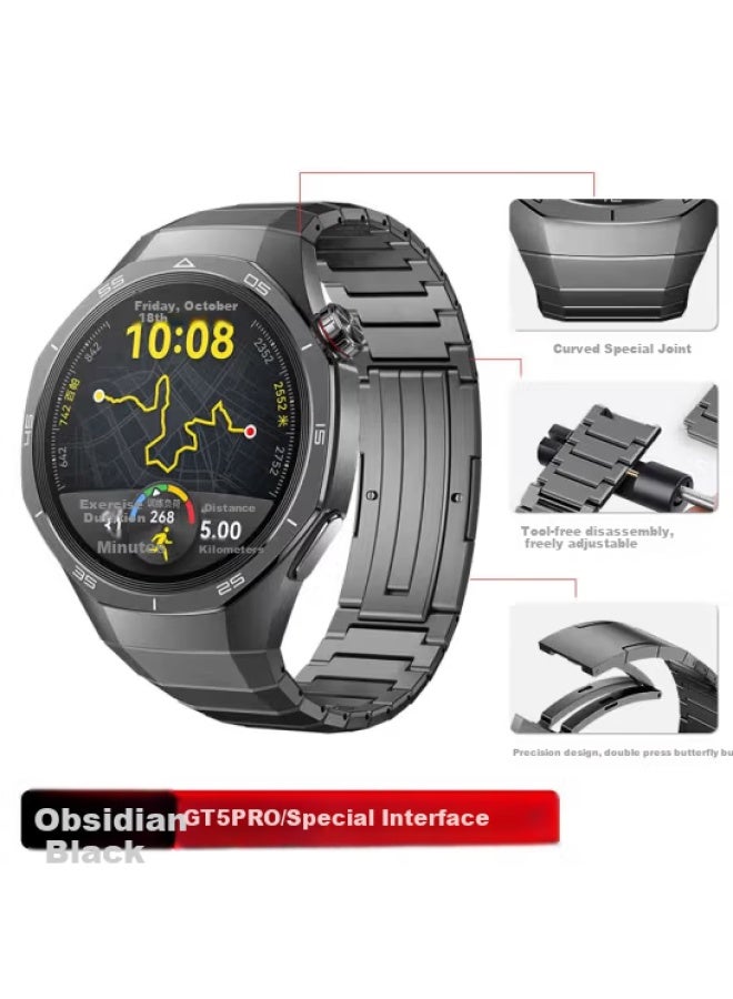 Wei Qiantu Weiqiantu Pure Titanium Metal Watch Band For Huawei Gt5 Pro, Special Interface, Pure Titanium Metal Watch Band For Watch Gt5 Pro, 46mm Men's Business Wristband - Image 1