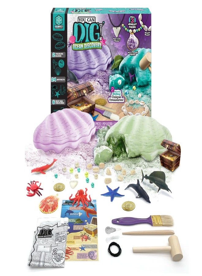 ArtSkills Epic Lab Dig Kit, Ocean Discovery STEM Treasure Hunting Science Kit Arts & Crafts Activity, 30 Assorted Treasures, Tools Included - Image 1